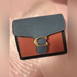 Coach Colorblock Tabby Small Wallet Pebbled Leather